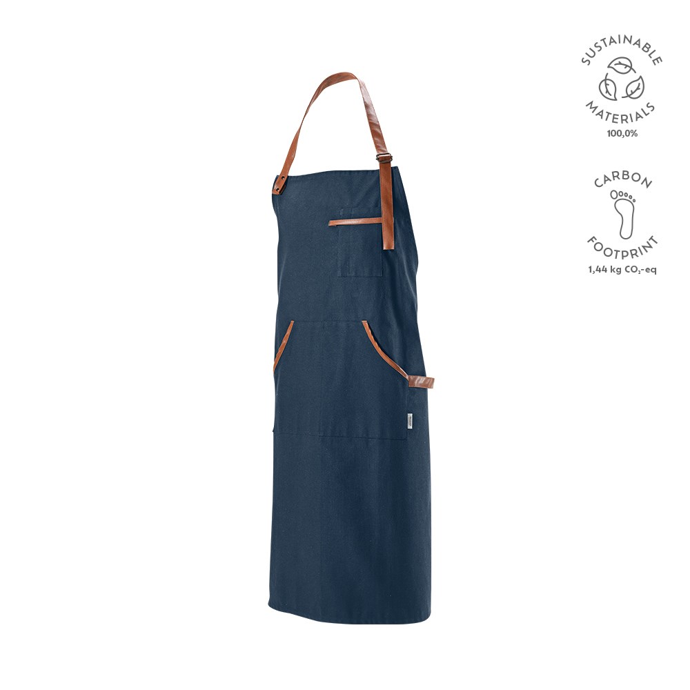 Goya Schürze aus recy.Baumwolle 300 g/m² mit rPU-Details - Marineblau