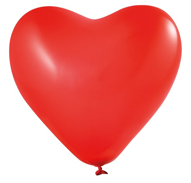 Ballons Herzform bedruckt Ø 33 cm - 11 inch - Rot (1130) Pastel (± PMS 185)