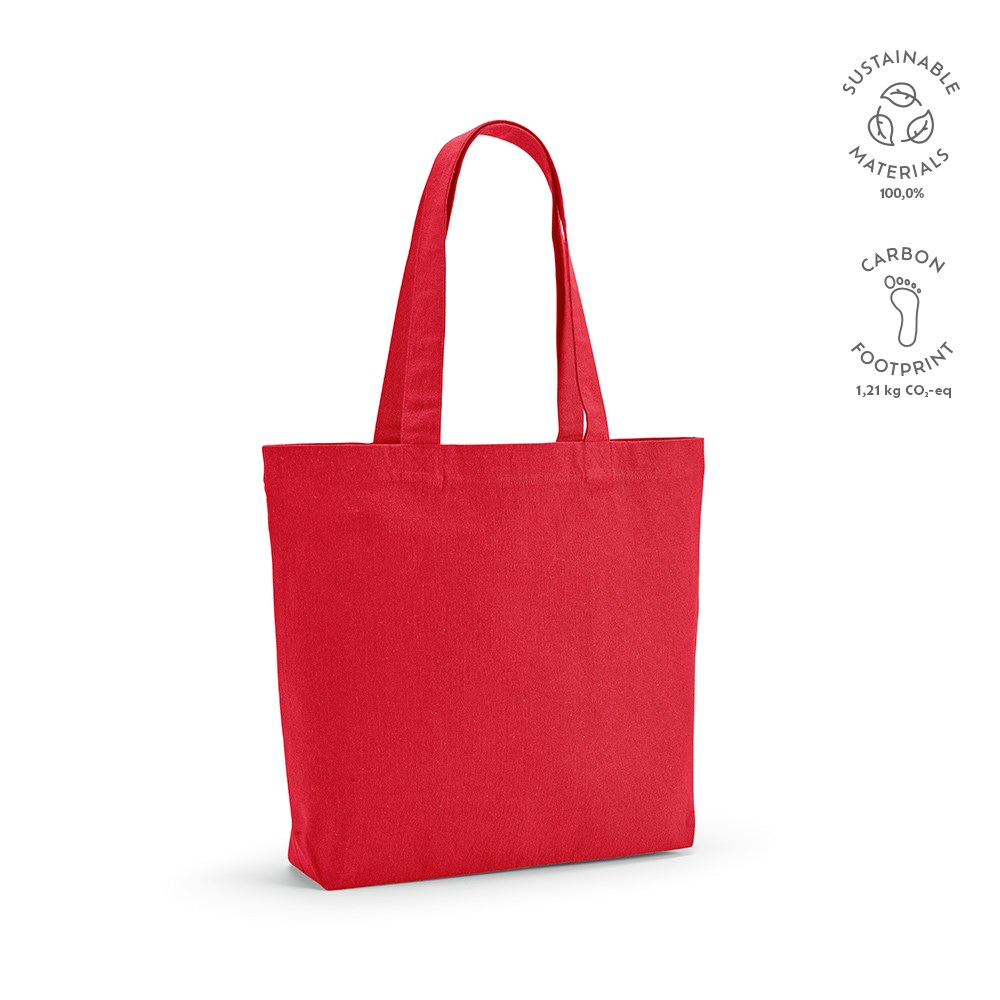 Aconcagua Einkaufstasche recy.Baumwolle (280 g/m²). Mit Bodenfalte - Rot