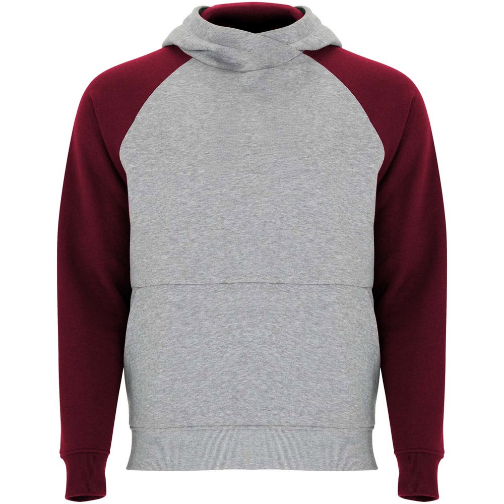 Badet 280 g/m² zweifarbiger Kapuzenpullover für Kinder - heather grau, granatrot
