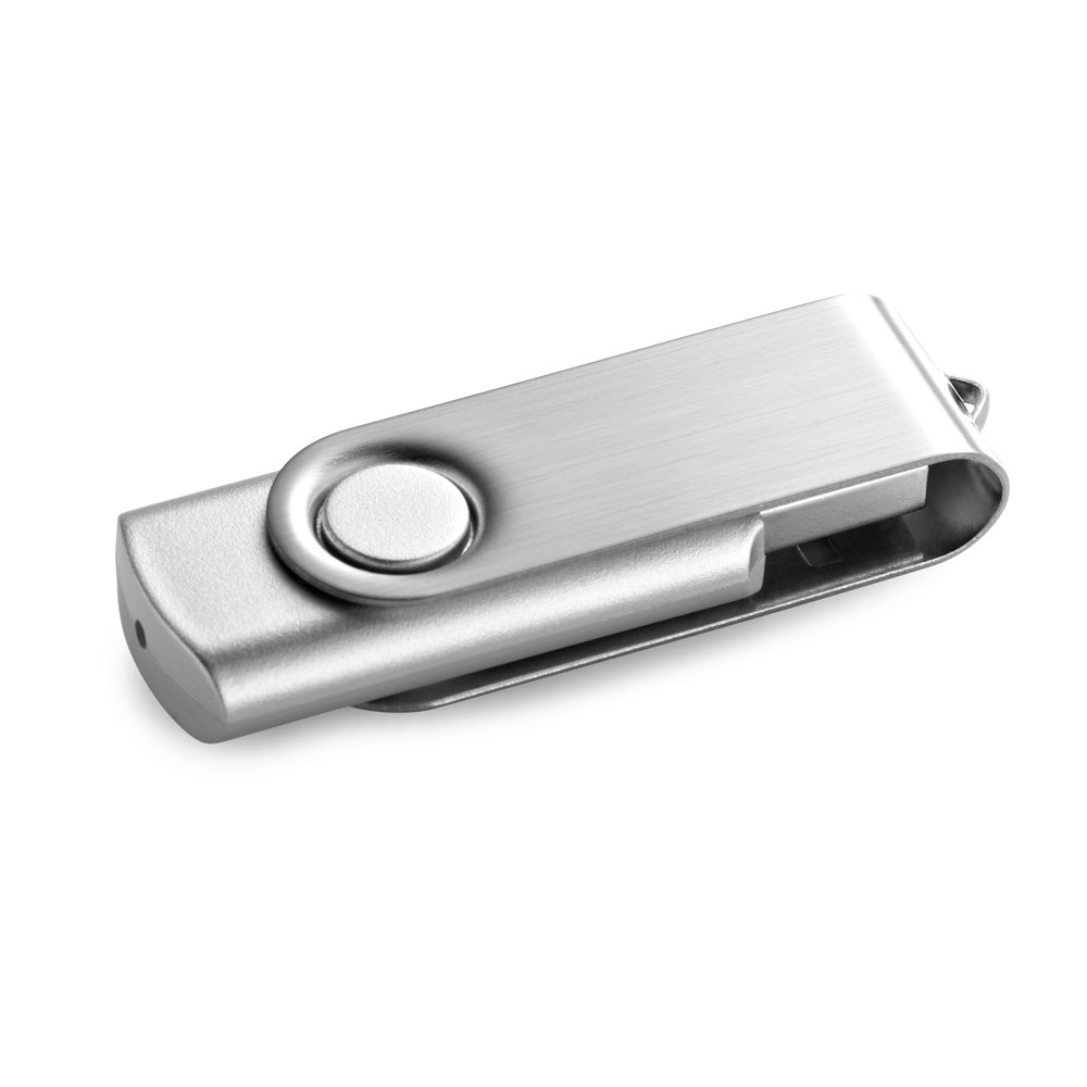 CLAUDIUS 16GB. USB-Stick mit Metallclip 16 GB - Satinsilber