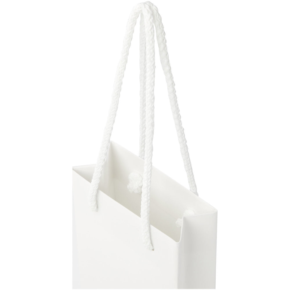 Handgefertigte 170 g/m² Integra-Papiertüte mit Kunststoff Kordelgriffen – 9,5 × 4 × 17 cm