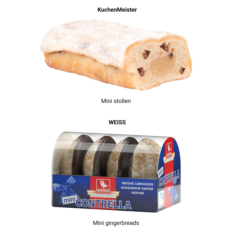 3D-Präsent Bus, Weiss 4er Lebkuchen Mini