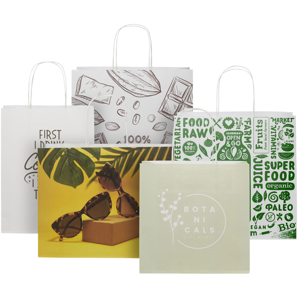 Kraftpapiertasche 120 g/m² mit gedrehten Griffen – 24 × 9 × 32 cm