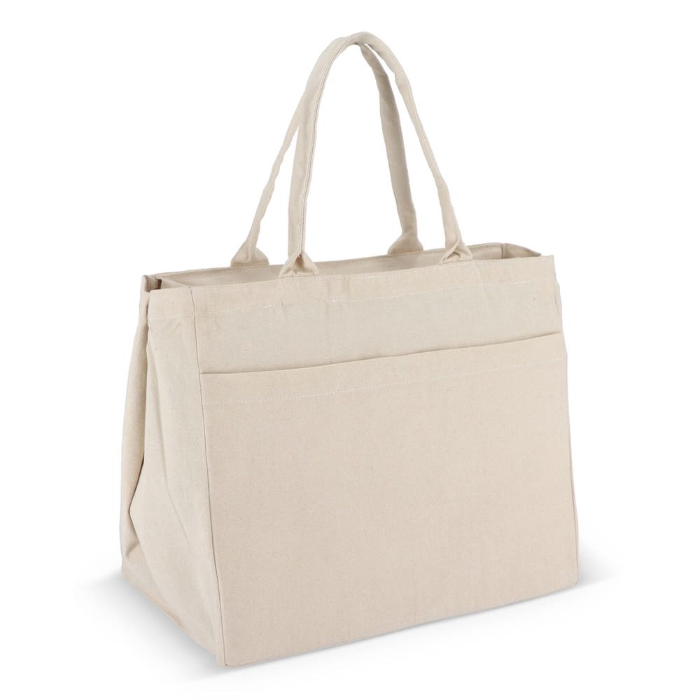 Baumwoll-Tragetasche mit Reißverschluss OEKO-TEX® 39 x 24 x 34cm 320g/m²