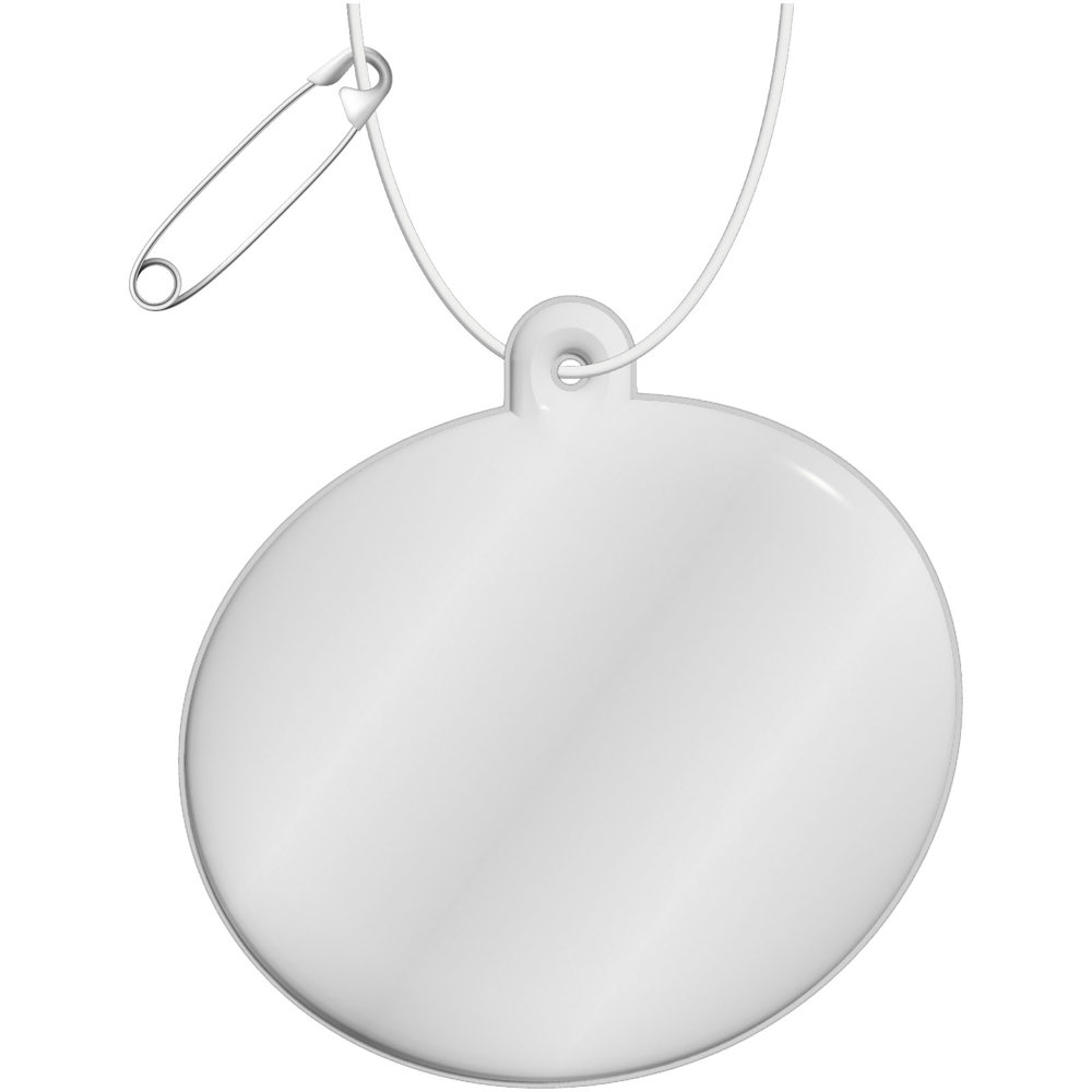RFX™ H-09 ovaler reflektierender PVC-Anhänger - weiss