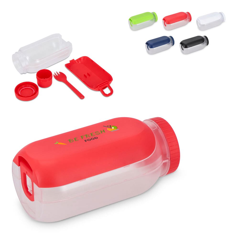All-in-One-Lunchbox mit Soßenfach und Löffel-Gabel
