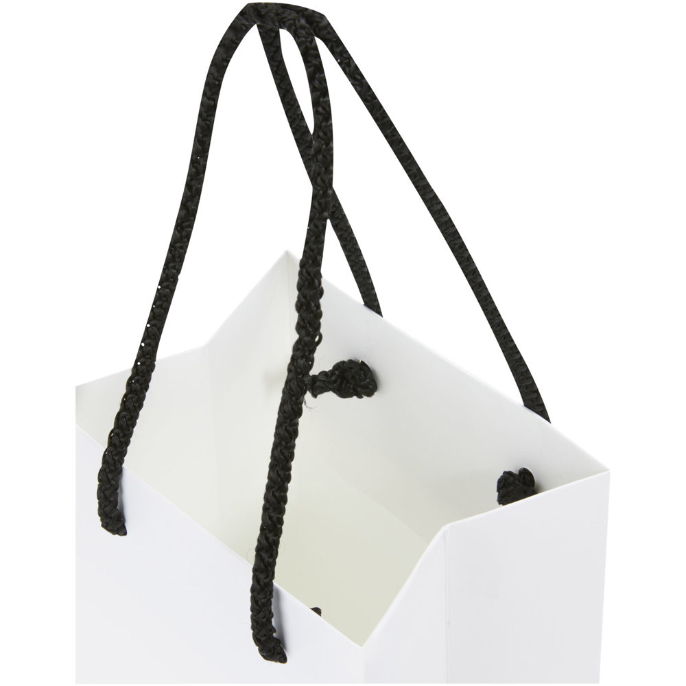 Handgefertigte 170 g/m² Weinflaschentüte aus Integra-Papier mit Kunststoff Kordelgriffen – 12 × 9 × 37 cm