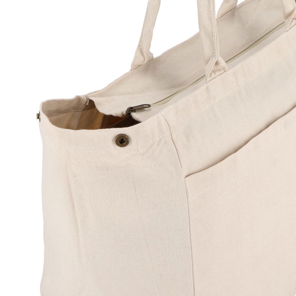 Baumwoll-Tragetasche mit Reißverschluss OEKO-TEX® 39 x 24 x 34cm 320g/m²
