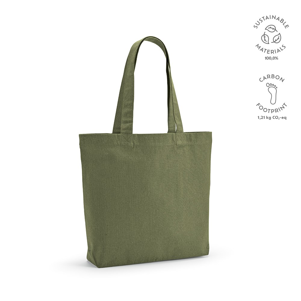 Aconcagua Einkaufstasche recy.Baumwolle (280 g/m²). Mit Bodenfalte - Armeegrün