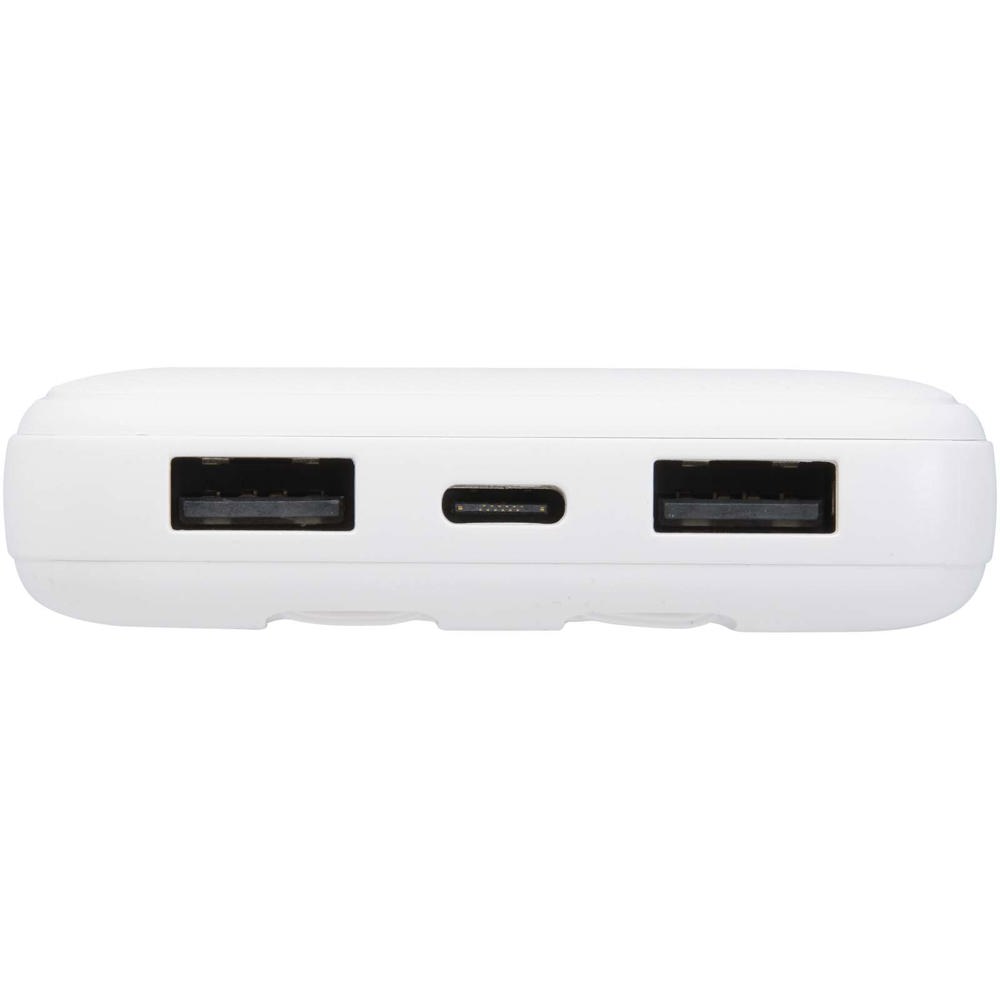 Adhil 10 W 10.000 mAh Powerbank aus recyceltem Kunststoff mit 2 integrierten Kabeln