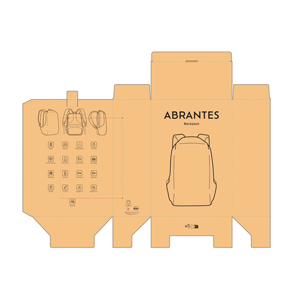 Abrantes 20L Rucksack rPET - TSA-Schloss und schnittfester Stoff - Blau