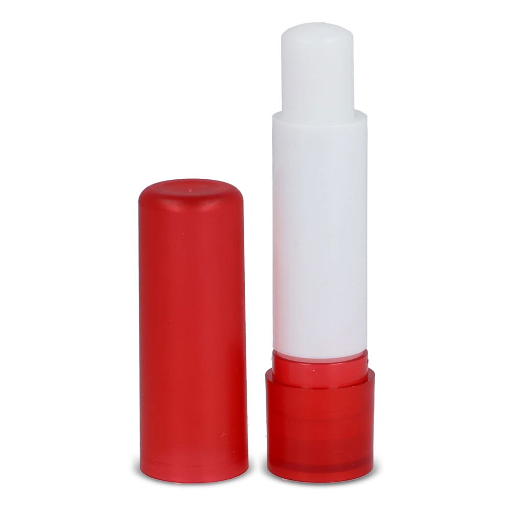 Klassischer Lippenpflegestift aus recycelten Materialien - Ecru / Rot